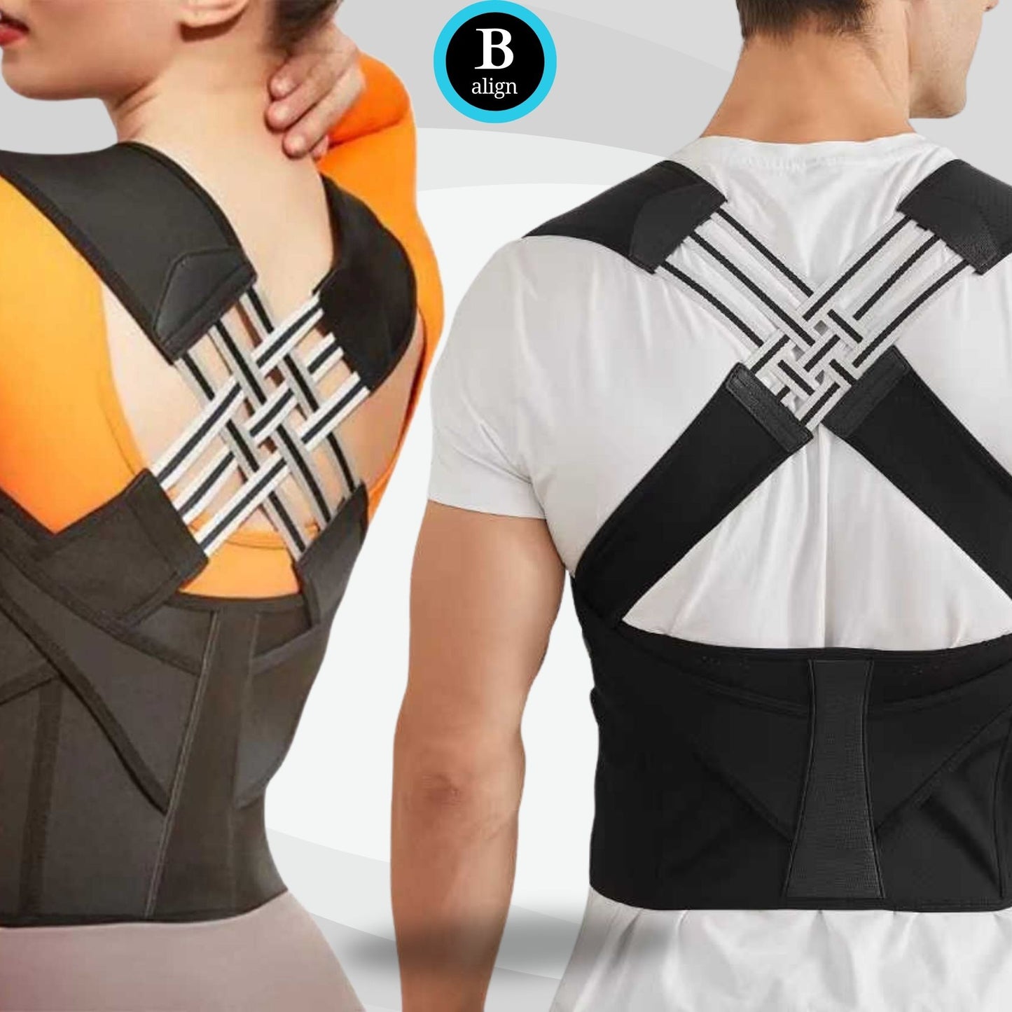 Back Brace Posture Corrector, Shoulder Straightener Adjustable Full Back Support Upper and Lower Pain Relief